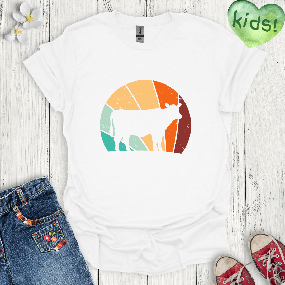 Sunset Cow Kids T-Shirt