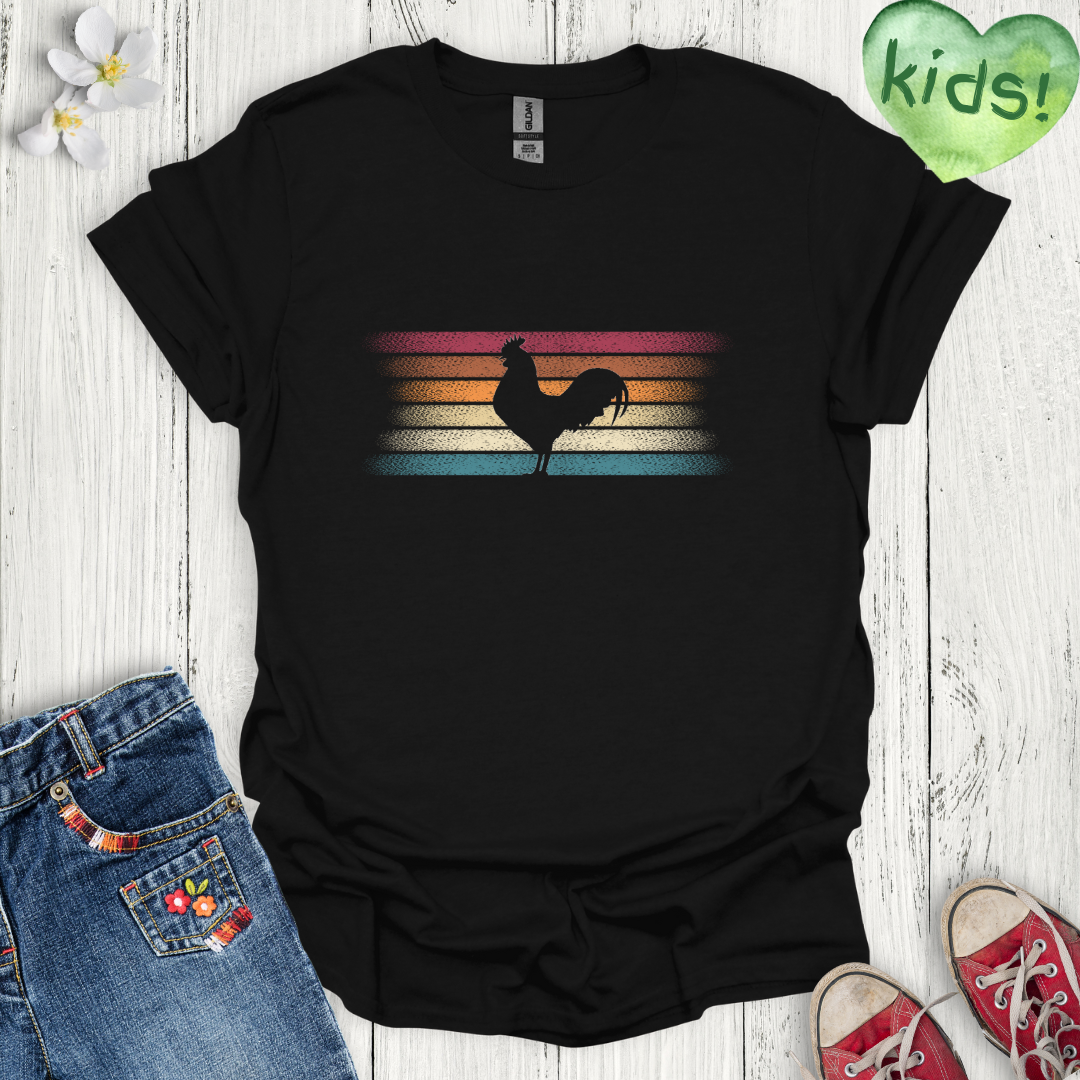 Rooster Sunset Kids T-Shirt