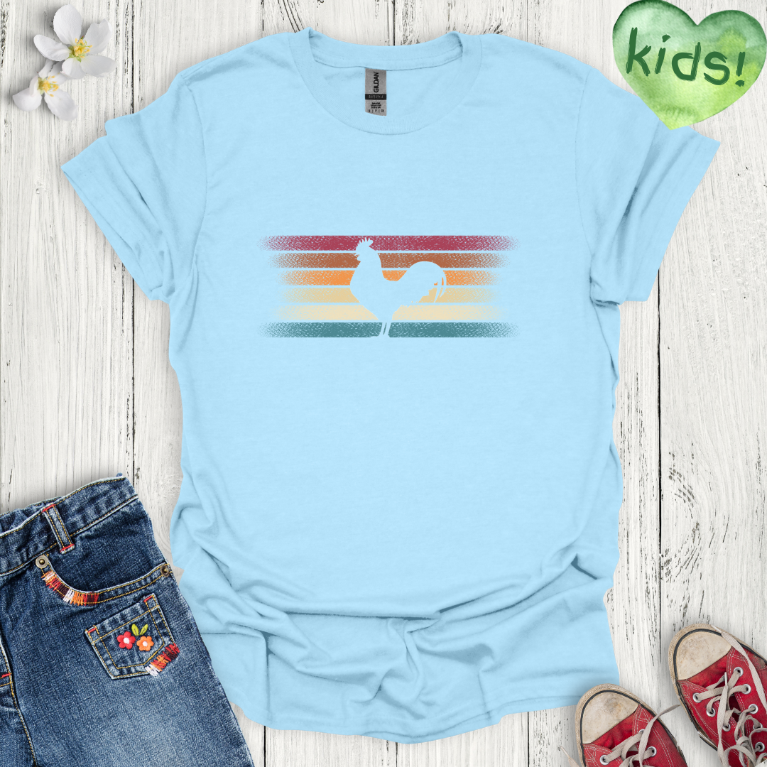 Rooster Sunset Kids T-Shirt