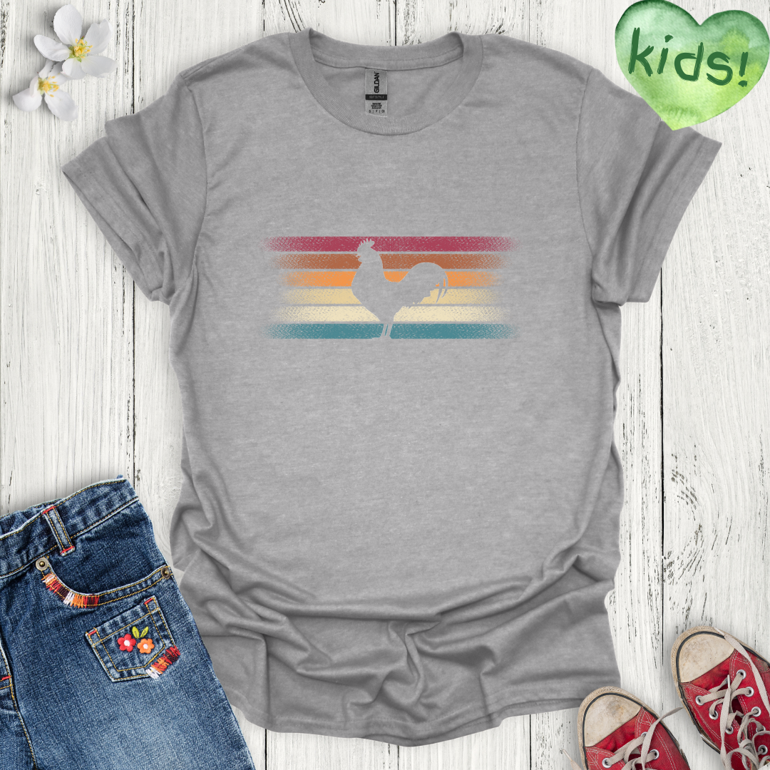 Rooster Sunset Kids T-Shirt