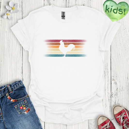 Rooster Sunset Kids T-Shirt