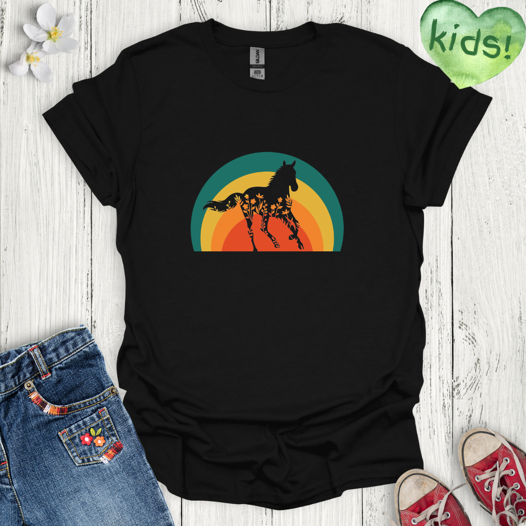 Sunset Horse Kids T-Shirt