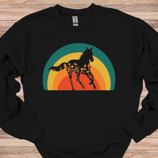 Sunset Horse Crewneck