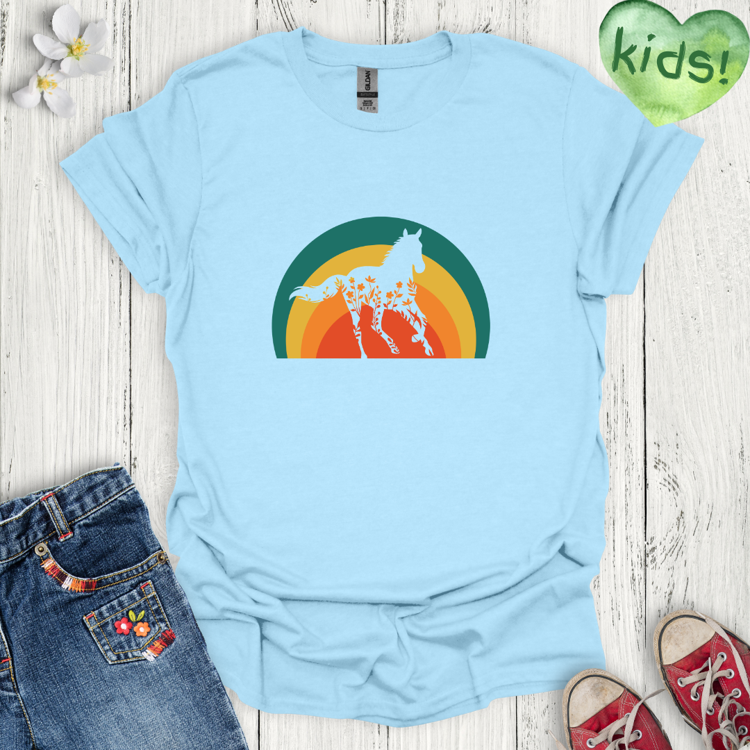 Sunset Horse Kids T-Shirt