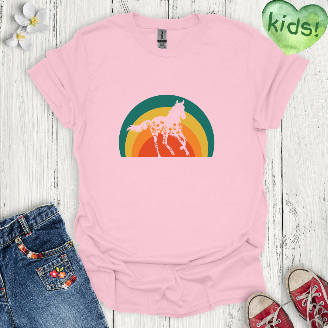 Sunset Horse Kids T-Shirt