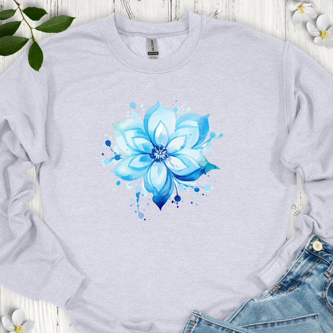 Blue Bloom Crewneck