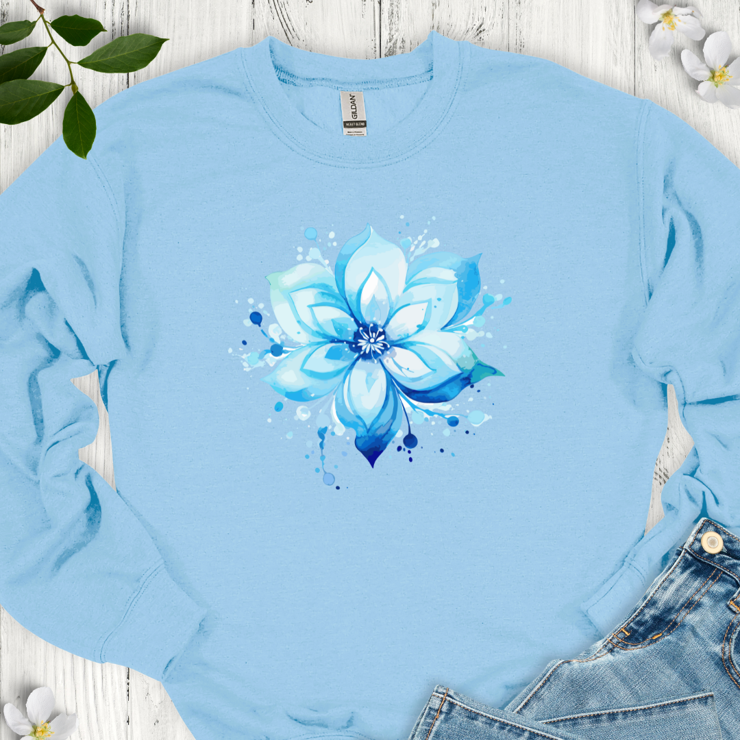 Blue Bloom Crewneck