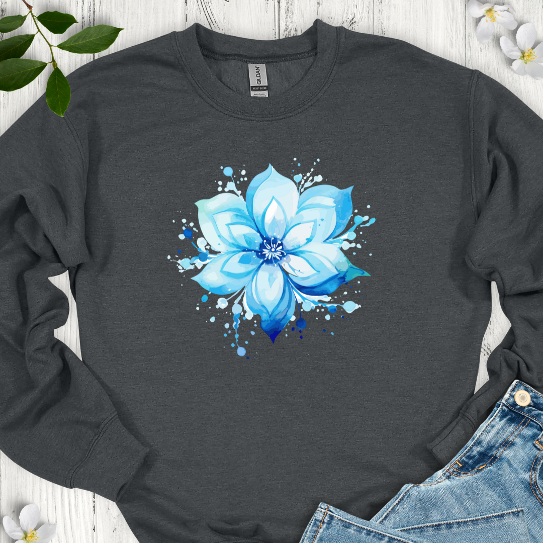 Blue Bloom Crewneck