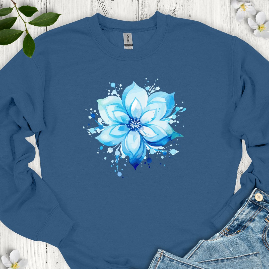 Blue Bloom Crewneck