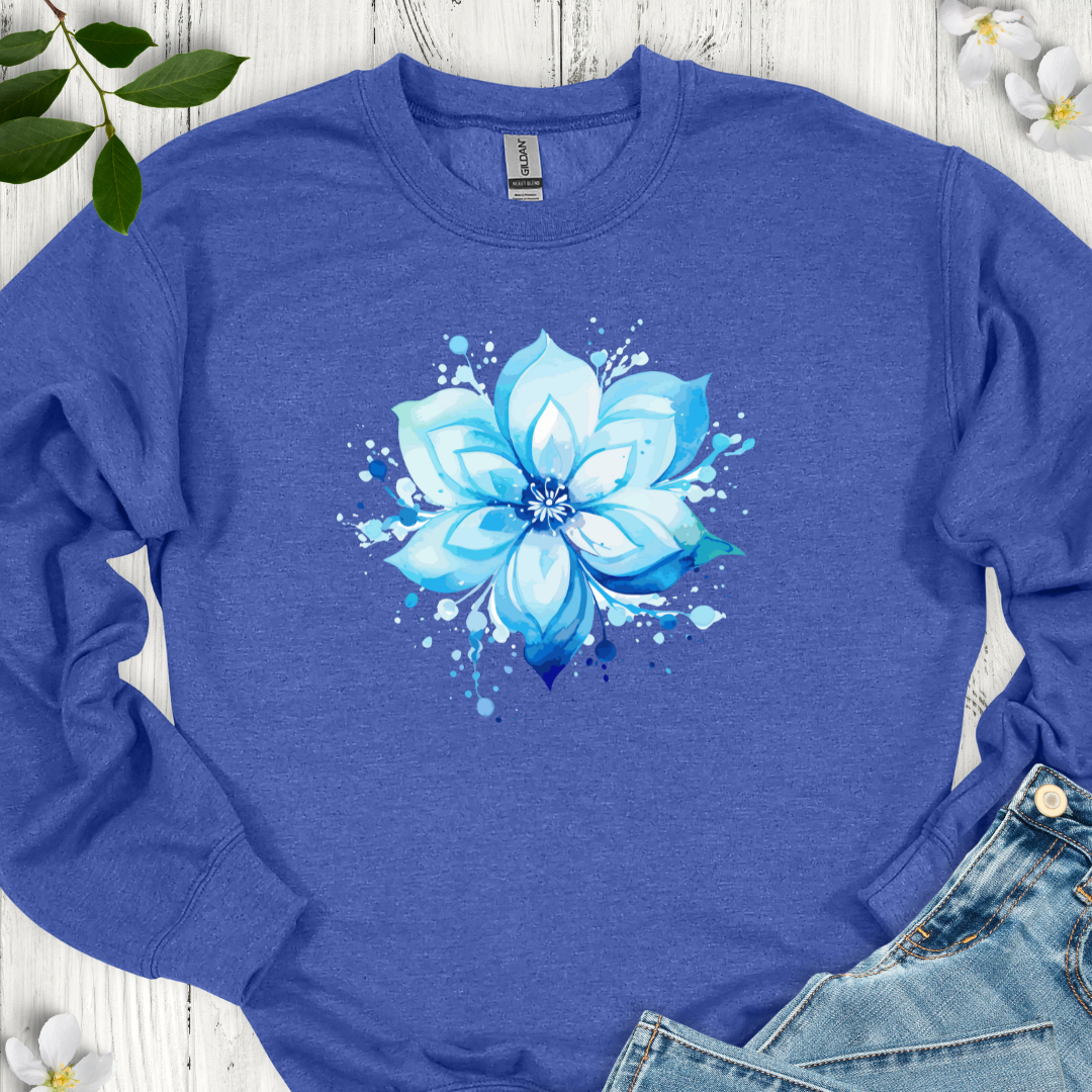 Blue Bloom Crewneck