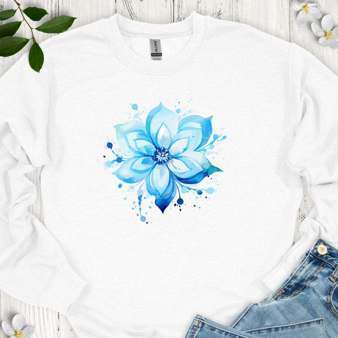 Blue Bloom Crewneck