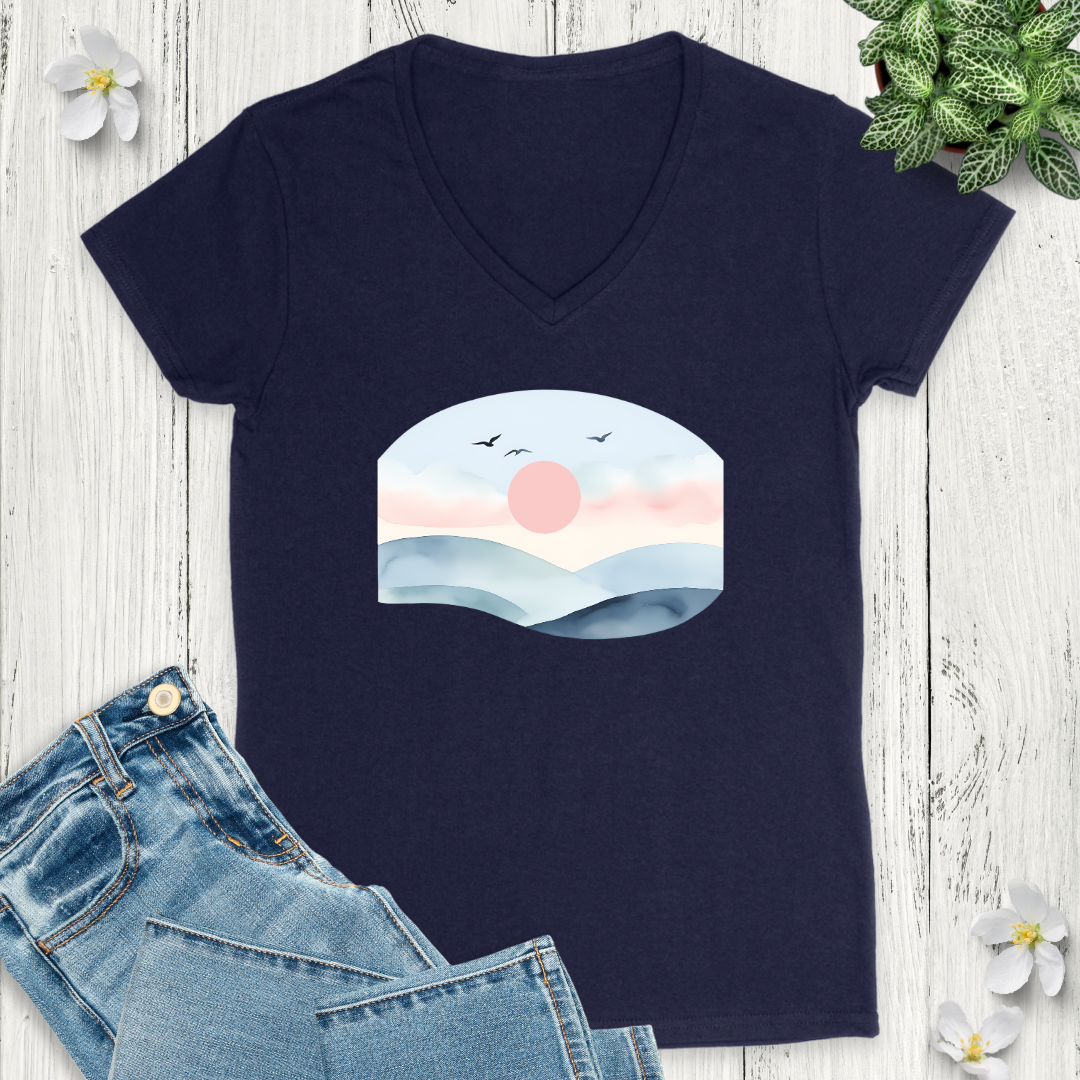 Hazy Sky V-Neck