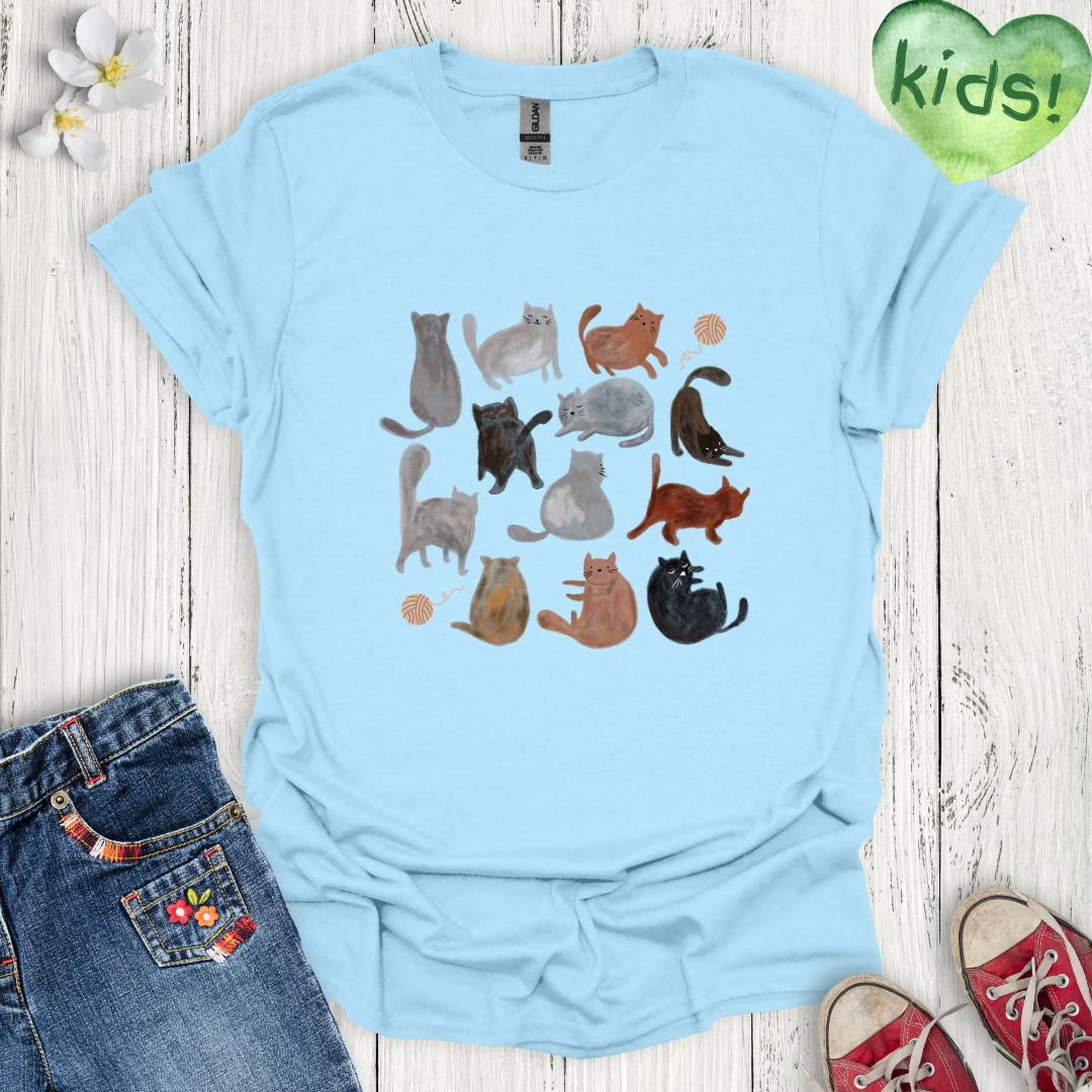 Kitty Antics Kids T-Shirt