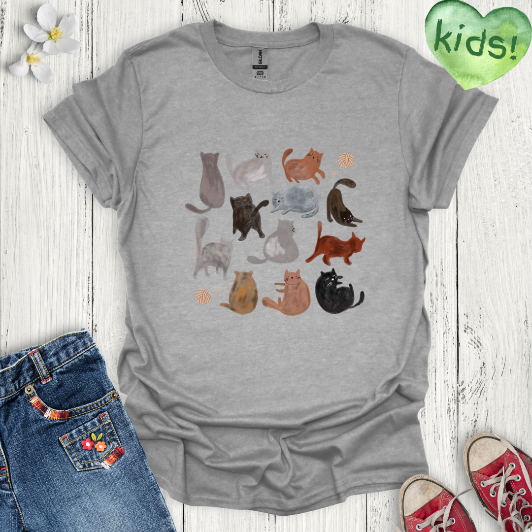 Kitty Antics Kids T-Shirt