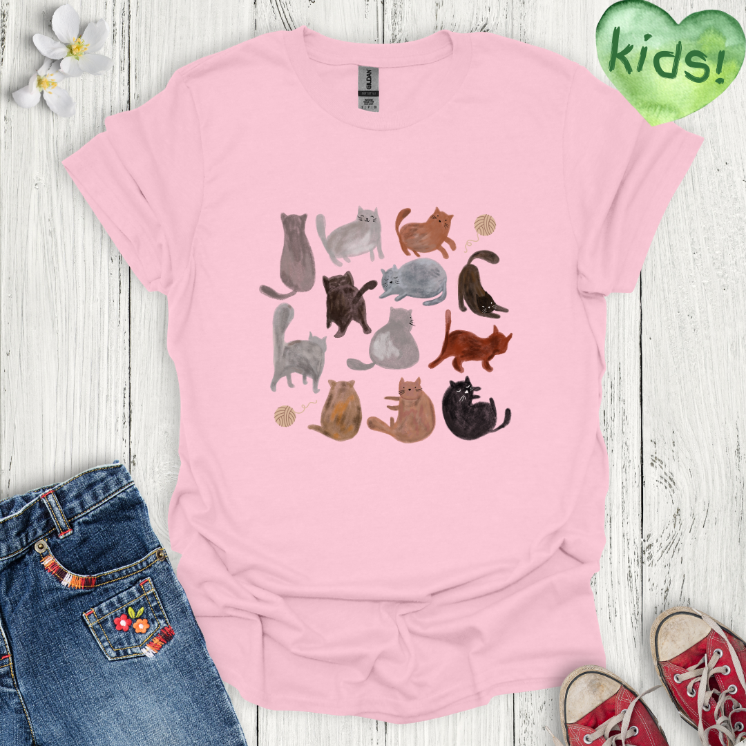 Kitty Antics Kids T-Shirt