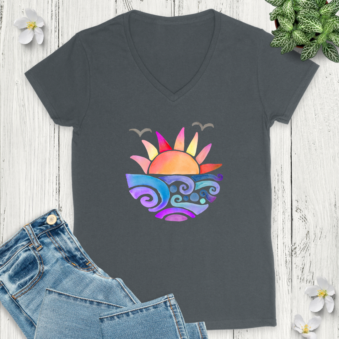 Radiant Ripples V-Neck
