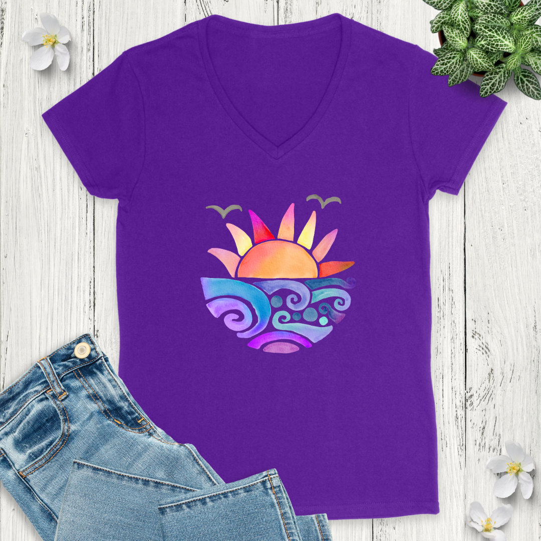 Radiant Ripples V-Neck