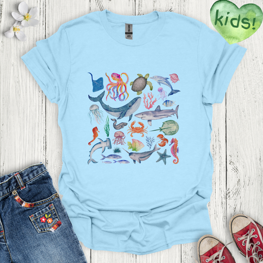 Sea Creatures Kids T-Shirt