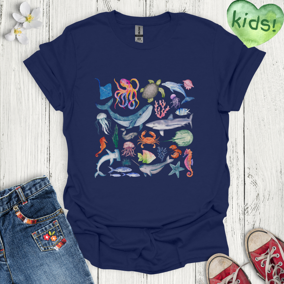 Sea Creatures Kids T-Shirt