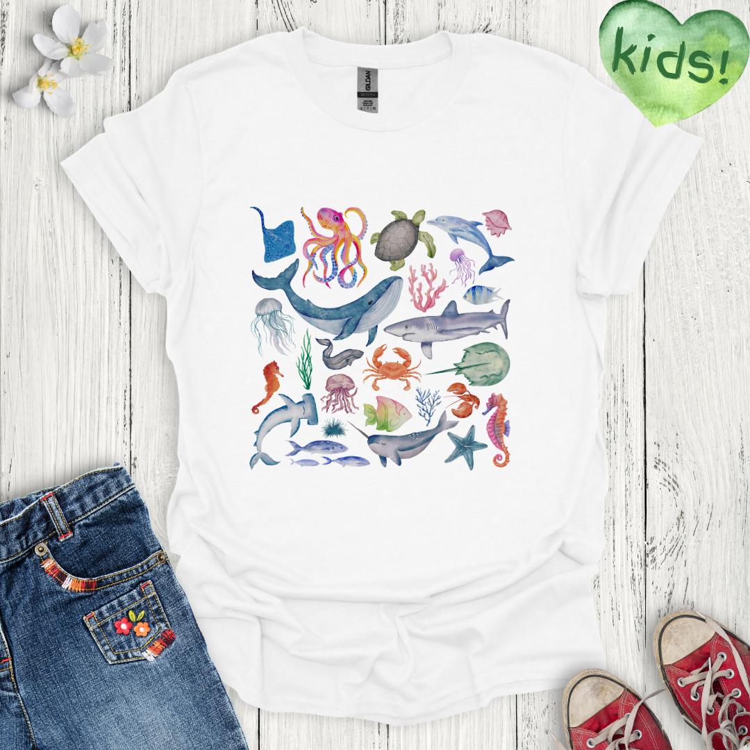 Sea Creatures Kids T-Shirt