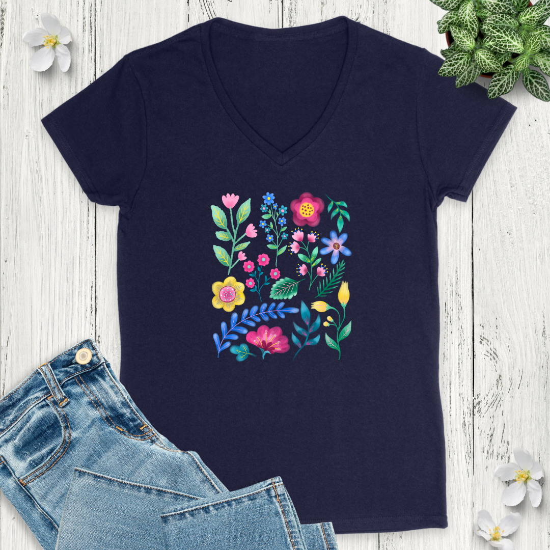 Spring Blooms V-Neck